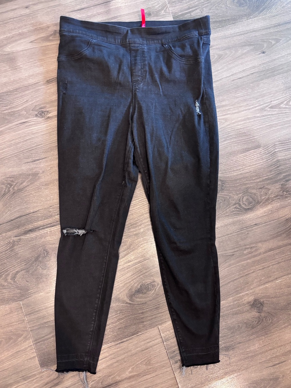 SPANX Black Skinny Distressed Jeans